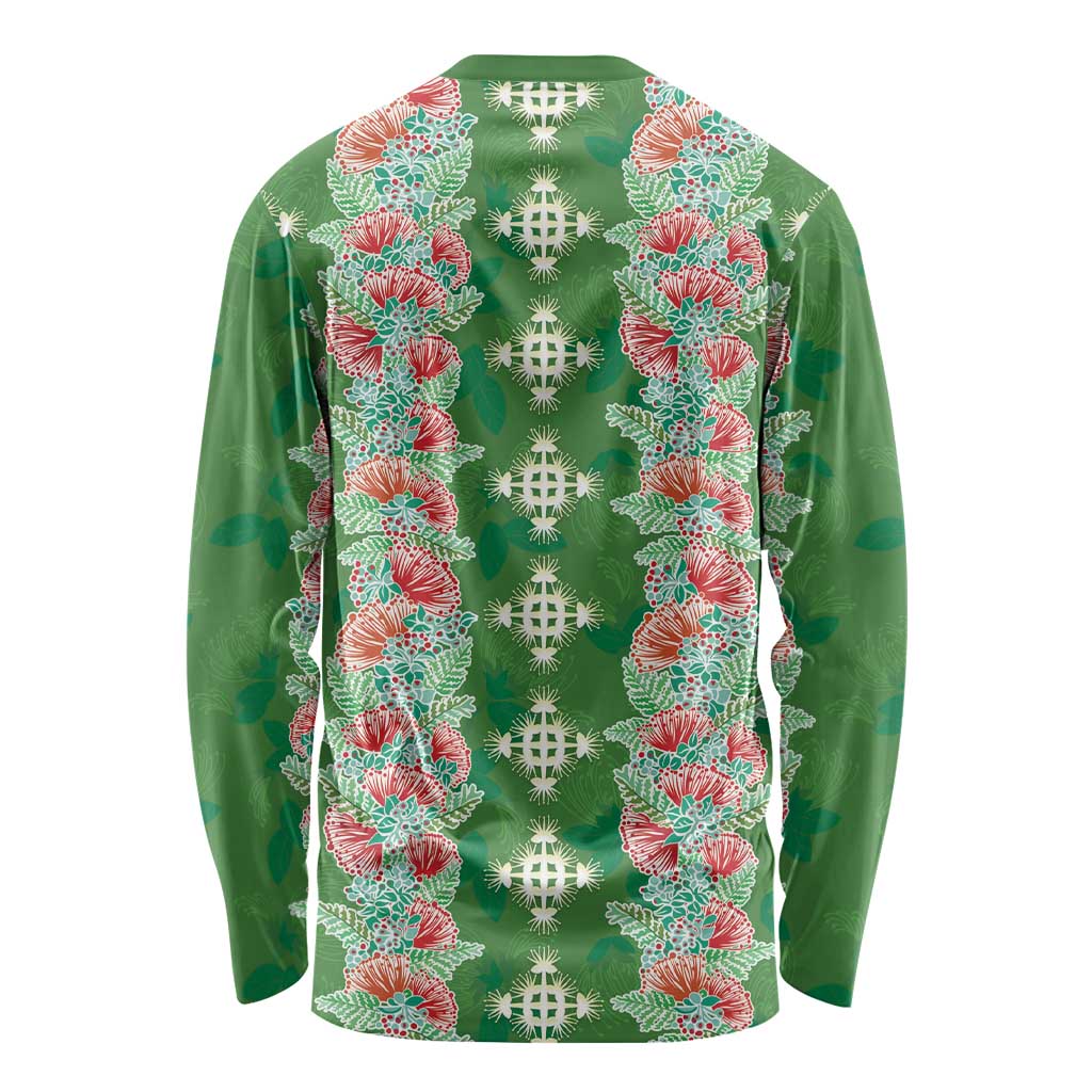 Hawaii Ohia Lehua Long Sleeve Shirt Tropical Vibes Green