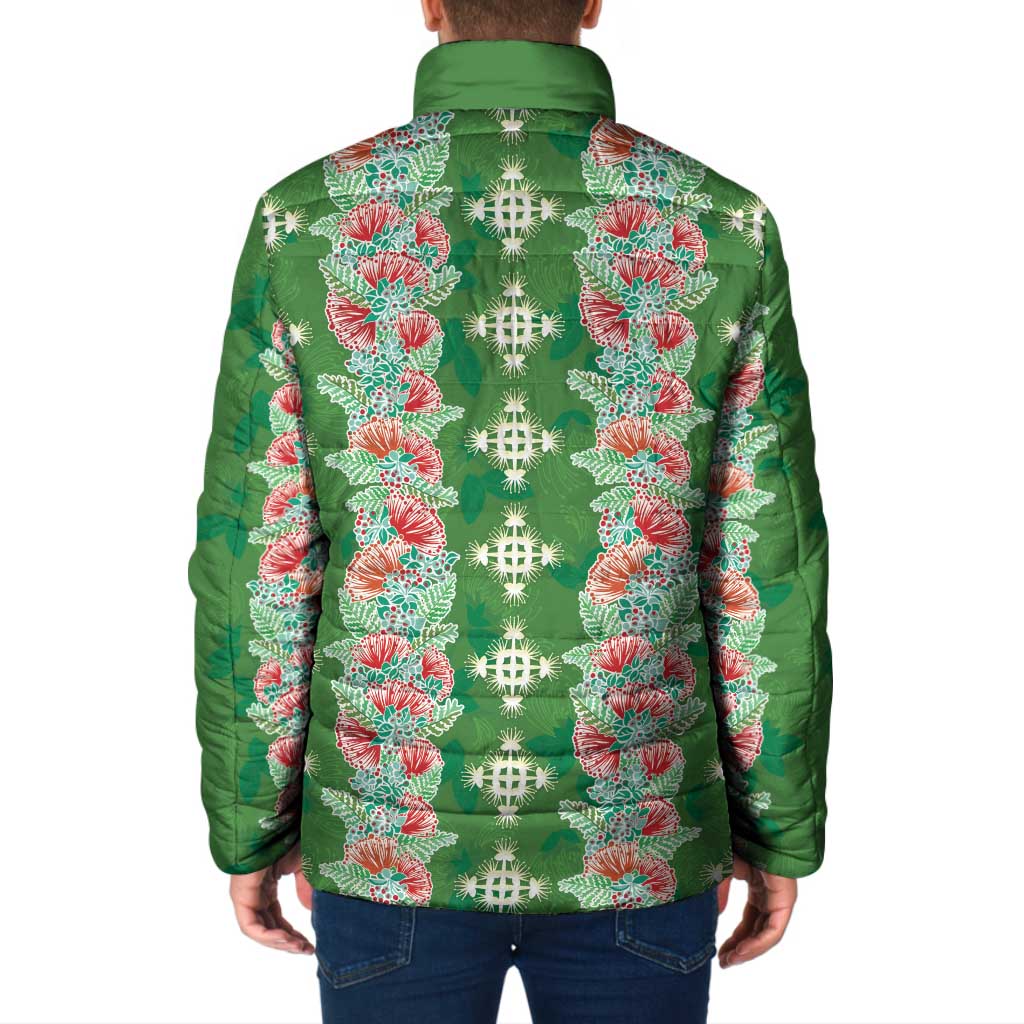 Hawaii Ohia Lehua Padded Jacket Tropical Vibes Green LT05 - Polynesian Pride