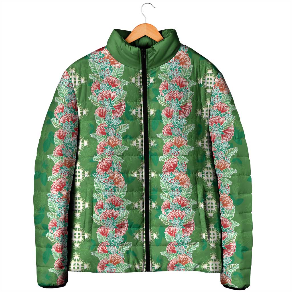 Hawaii Ohia Lehua Padded Jacket Tropical Vibes Green LT05 - Polynesian Pride