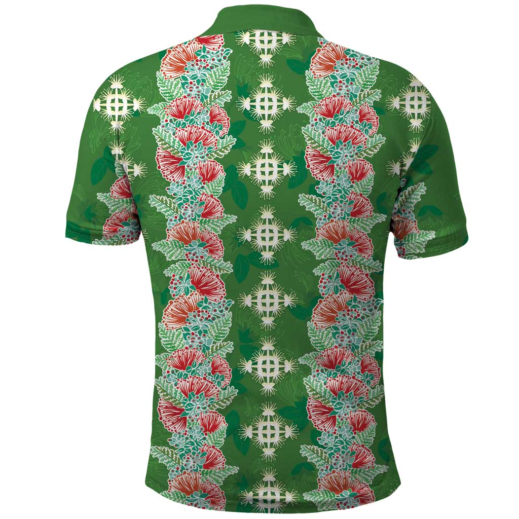Hawaii Ohia Lehua Polo Shirt Tropical Vibes Green LT05 - Polynesian Pride