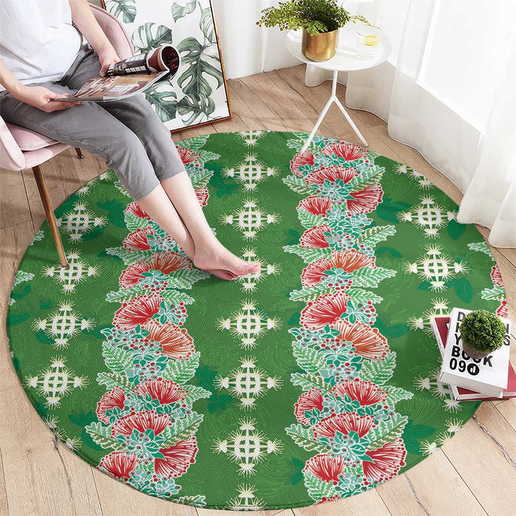 Hawaii Ohia Lehua Round Carpet Tropical Vibes Green LT05 - Polynesian Pride