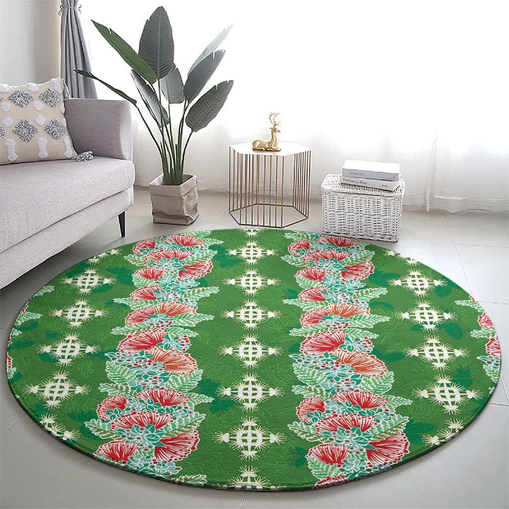 Hawaii Ohia Lehua Round Carpet Tropical Vibes Green LT05 - Polynesian Pride