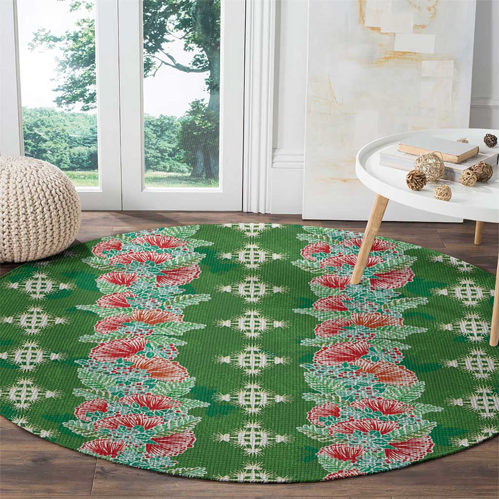 Hawaii Ohia Lehua Round Carpet Tropical Vibes Green LT05 - Polynesian Pride