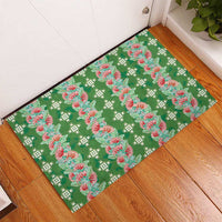 Hawaii Ohia Lehua Rubber Doormat Tropical Vibes Green