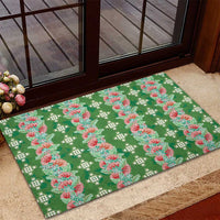 Hawaii Ohia Lehua Rubber Doormat Tropical Vibes Green