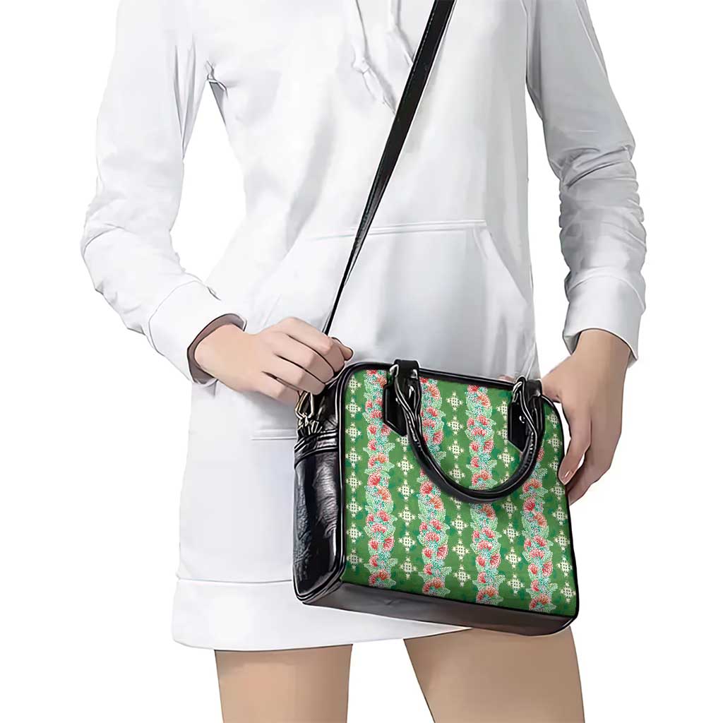 Hawaii Ohia Lehua Shoulder Handbag Tropical Vibes Green LT05 - Polynesian Pride