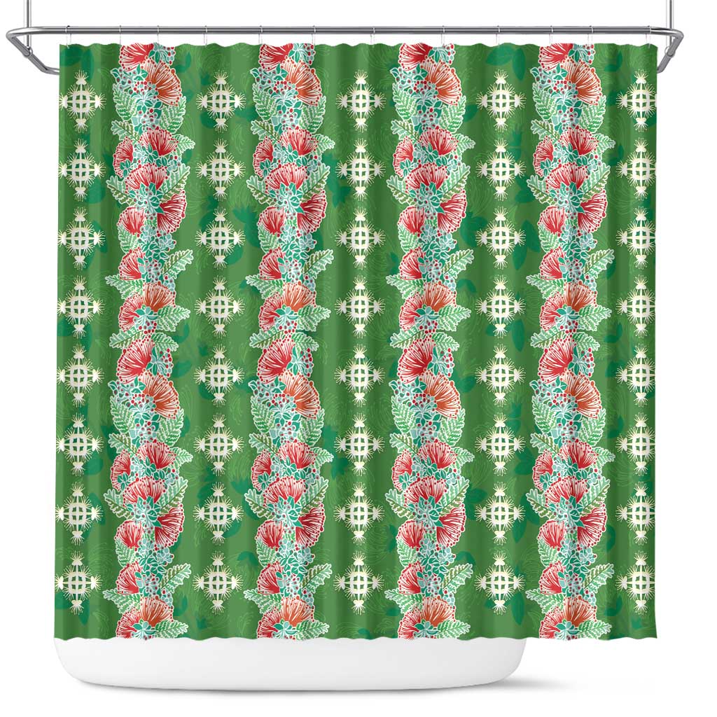 Hawaii Ohia Lehua Shower Curtain Tropical Vibes Green LT05 Green - Polynesian Pride