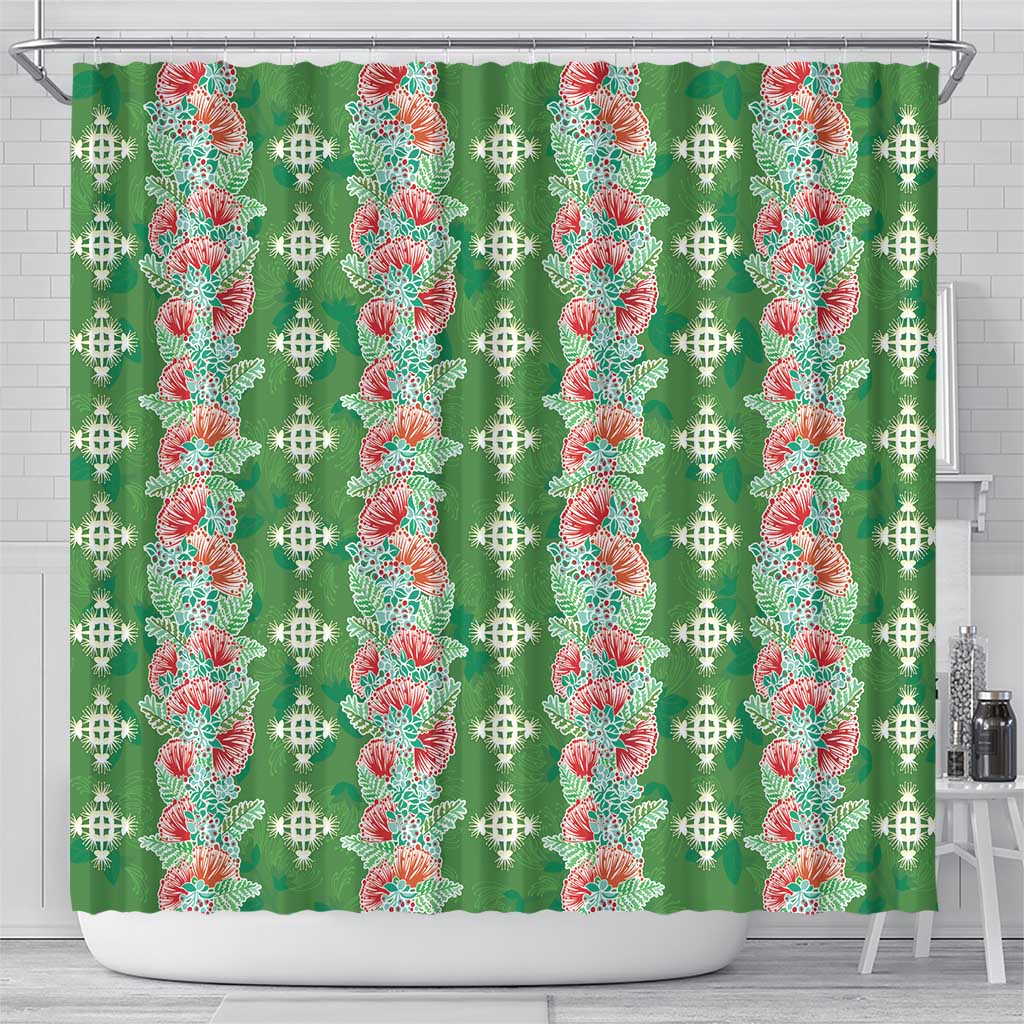 Hawaii Ohia Lehua Shower Curtain Tropical Vibes Green LT05 - Polynesian Pride