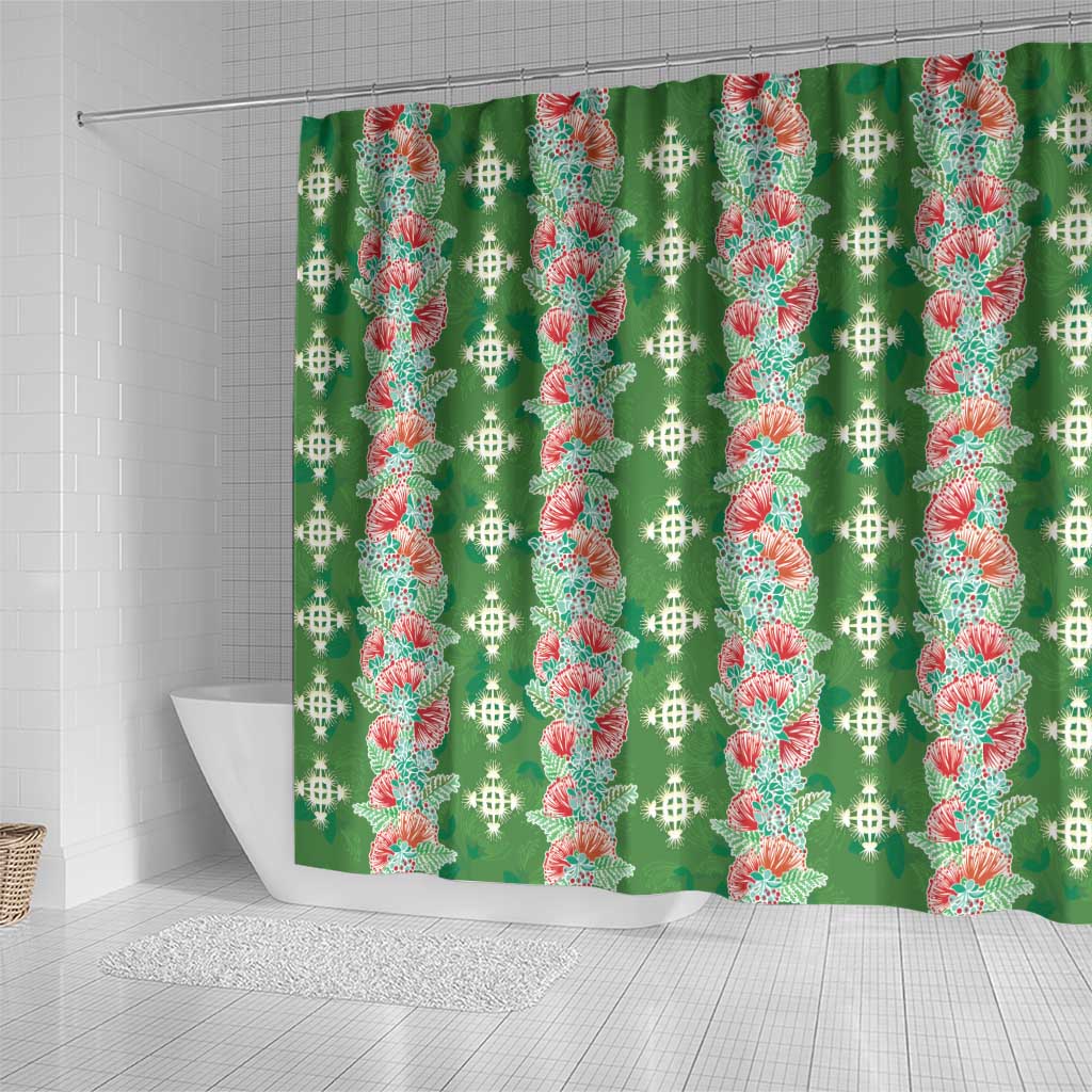 Hawaii Ohia Lehua Shower Curtain Tropical Vibes Green LT05 - Polynesian Pride