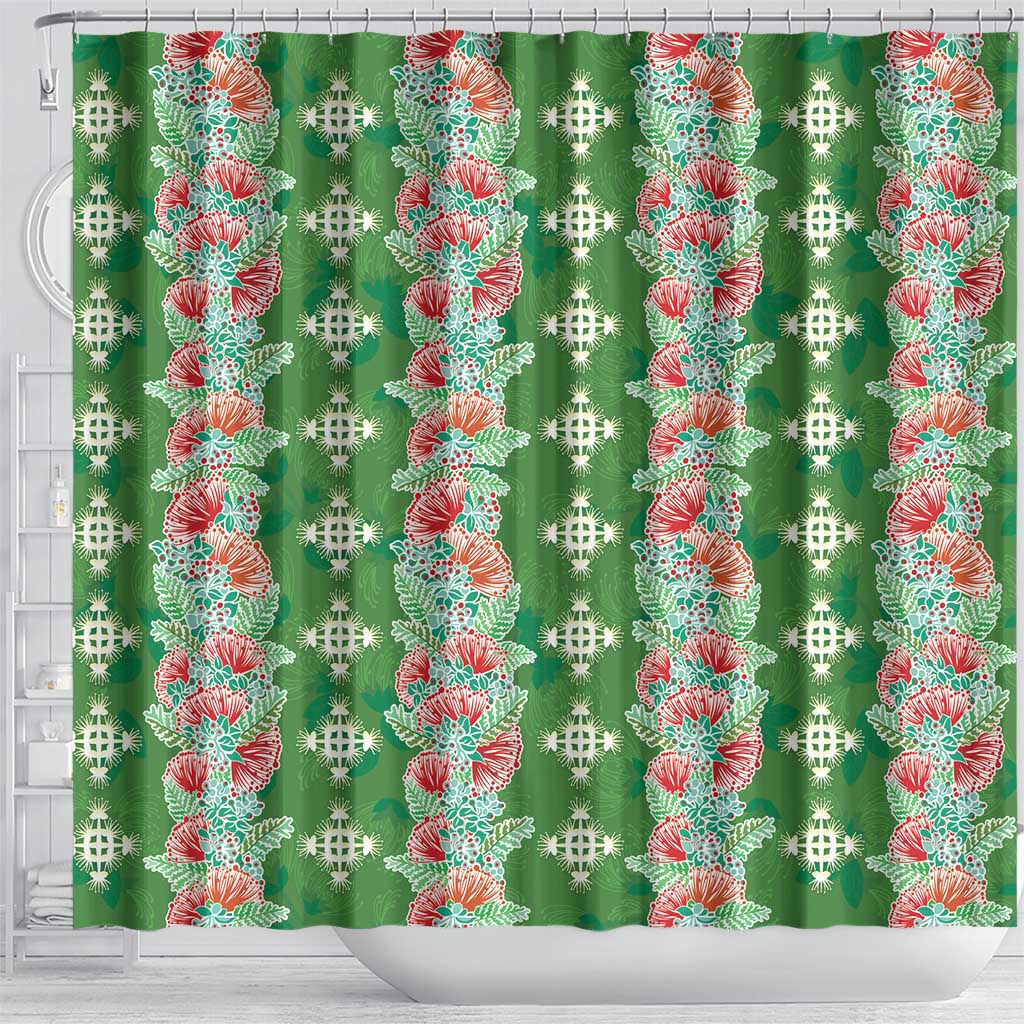 Hawaii Ohia Lehua Shower Curtain Tropical Vibes Green LT05 - Polynesian Pride