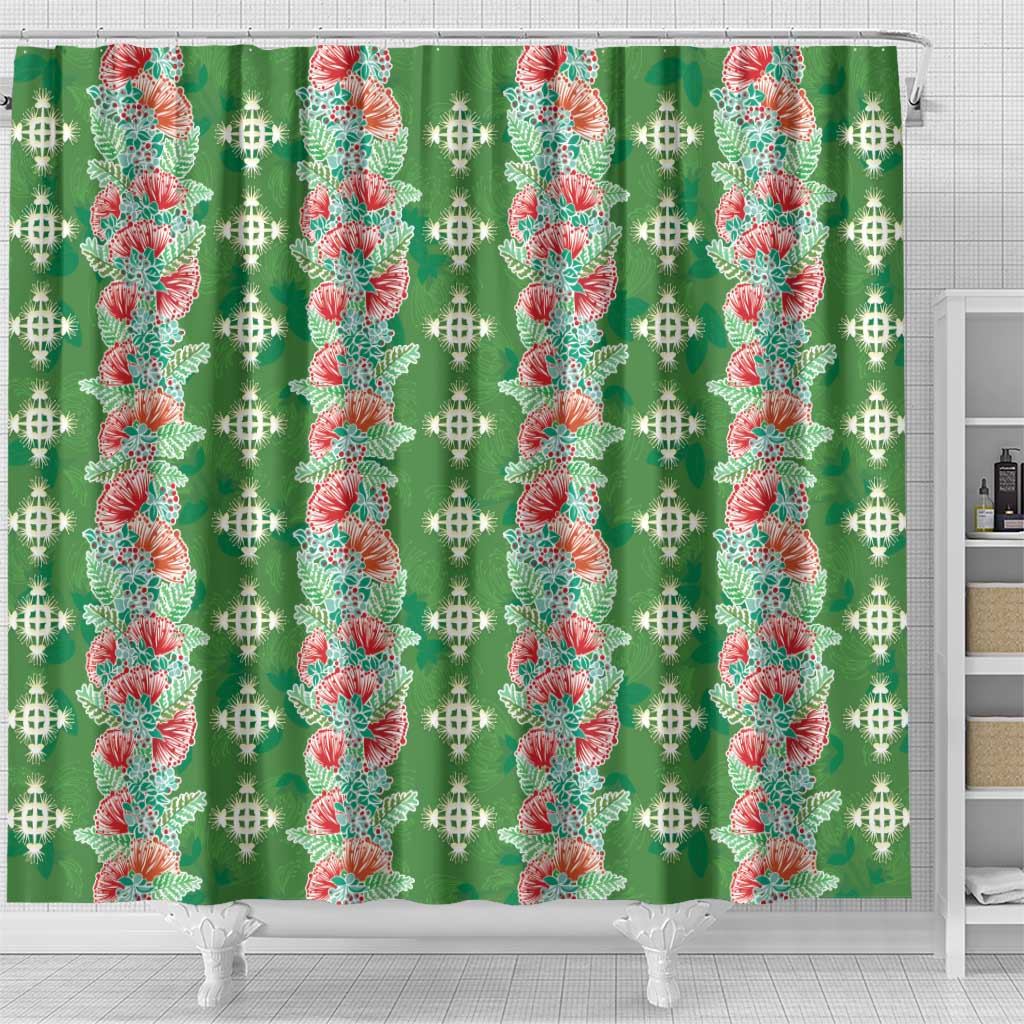 Hawaii Ohia Lehua Shower Curtain Tropical Vibes Green LT05 - Polynesian Pride