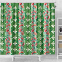 Hawaii Ohia Lehua Shower Curtain Tropical Vibes Green LT05 - Polynesian Pride