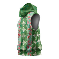 Hawaii Ohia Lehua Sleeveless Hoodie Tropical Vibes Green LT05 - Polynesian Pride
