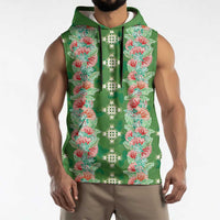 Hawaii Ohia Lehua Sleeveless Hoodie Tropical Vibes Green LT05 - Polynesian Pride