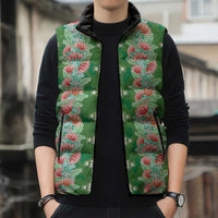 Hawaii Ohia Lehua Sleeveless Puffer Jacket Tropical Vibes Green LT05 - Polynesian Pride