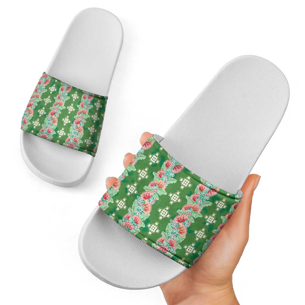 Hawaii Ohia Lehua Slide Sandals Tropical Vibes Green LT05 - Polynesian Pride