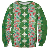Hawaii Ohia Lehua Sweatshirt Tropical Vibes Green LT05 Unisex Green - Polynesian Pride