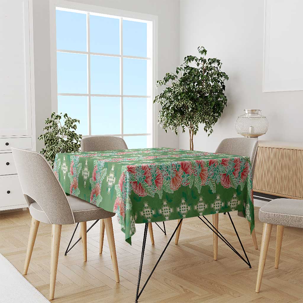 Hawaii Ohia Lehua Tablecloth Tropical Vibes Green LT05 - Polynesian Pride