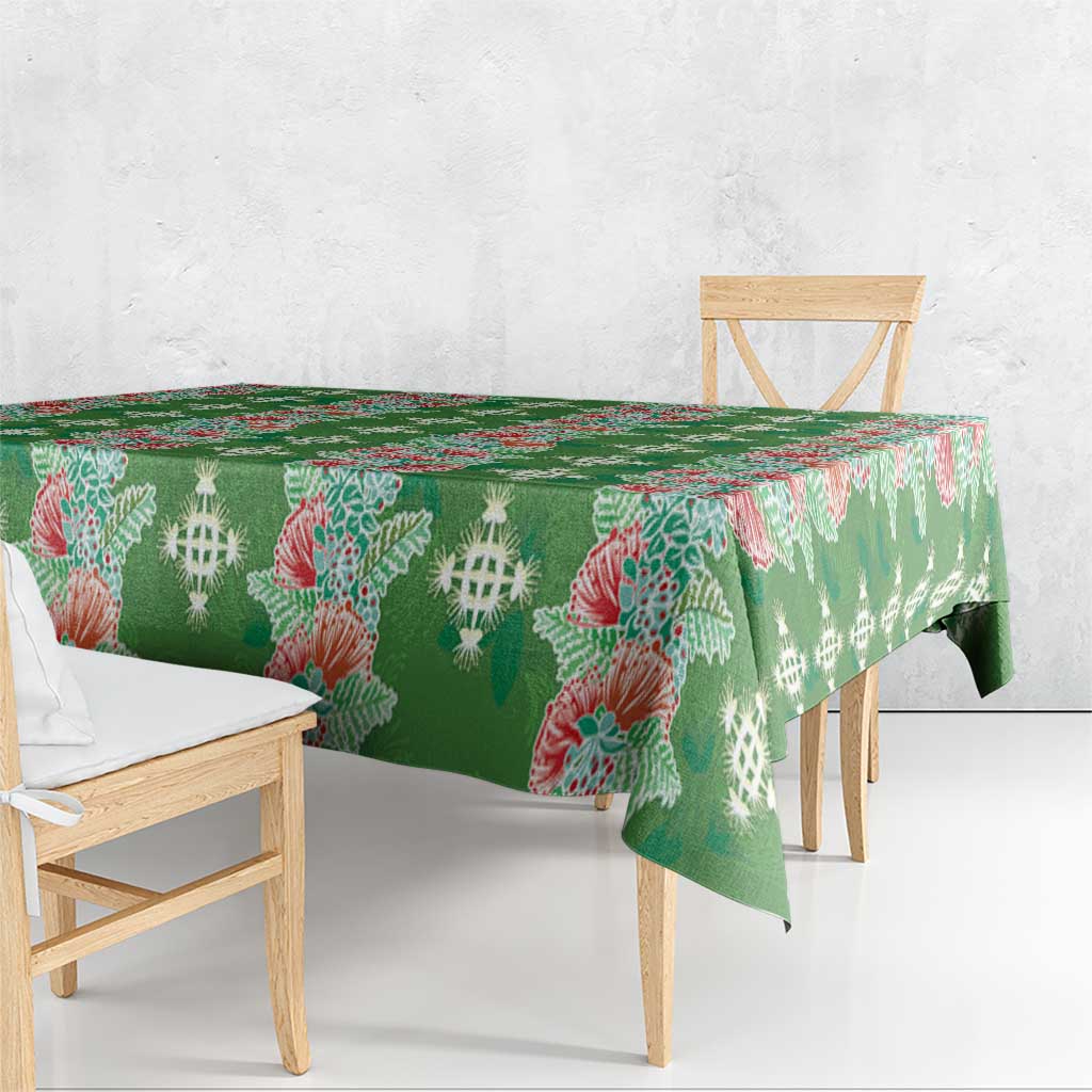 Hawaii Ohia Lehua Tablecloth Tropical Vibes Green LT05 - Polynesian Pride