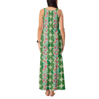 Hawaii Ohia Lehua Tank Maxi Dress Tropical Vibes Green