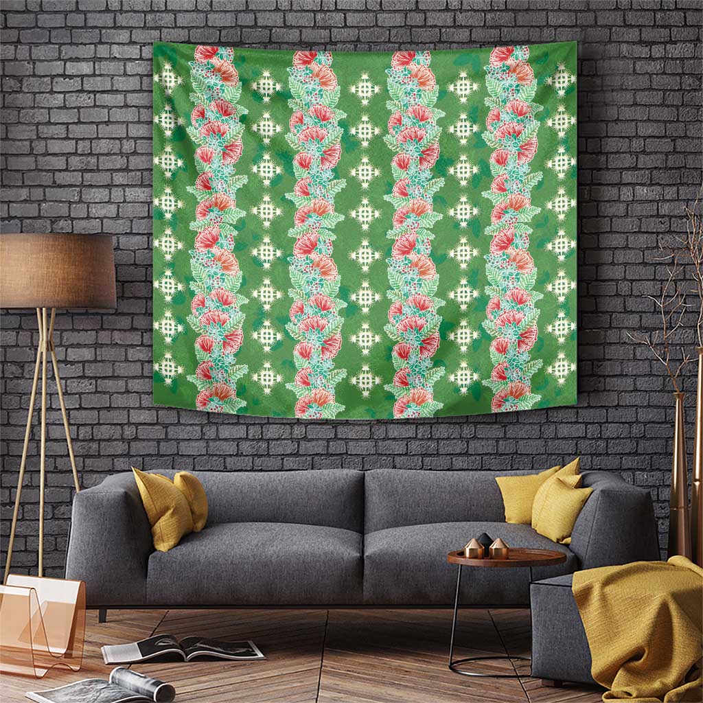 Hawaii Ohia Lehua Tapestry Tropical Vibes Green LT05 Green - Polynesian Pride