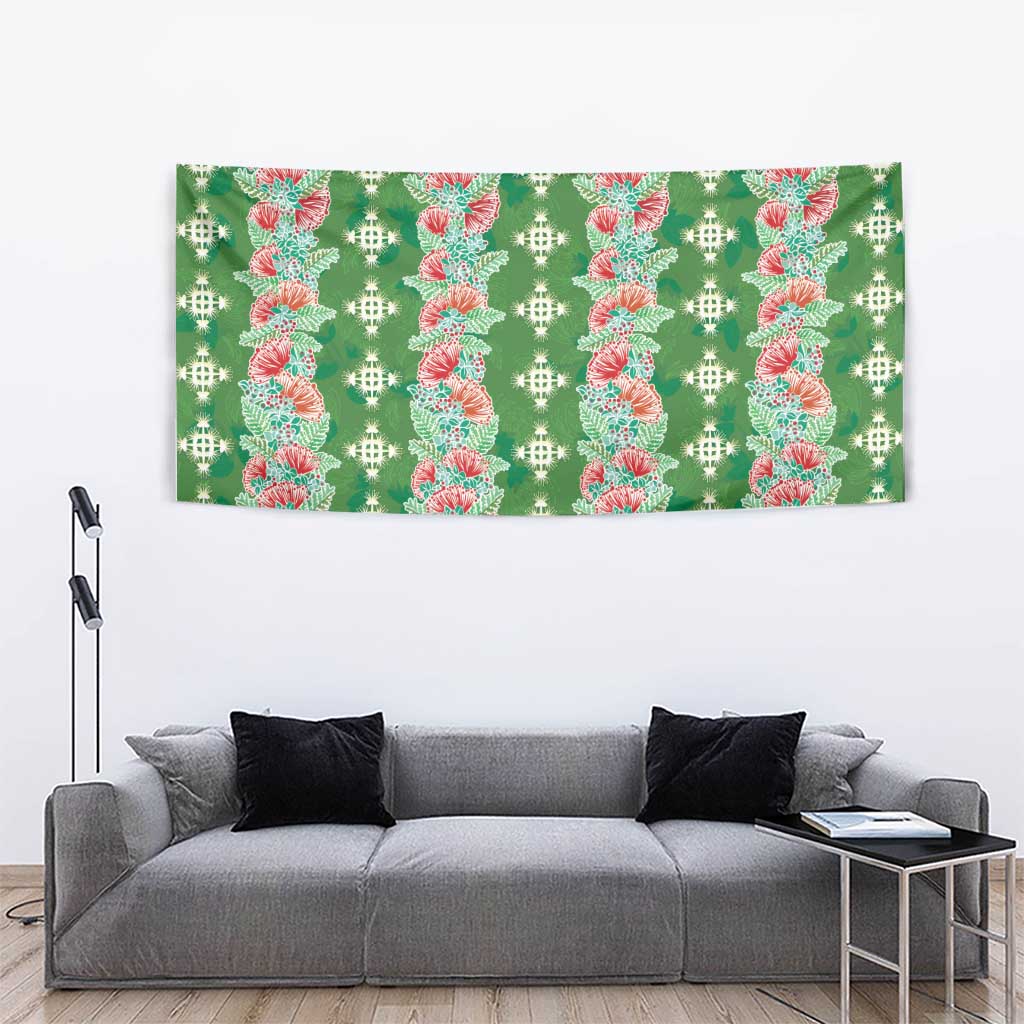 Hawaii Ohia Lehua Tapestry Tropical Vibes Green LT05 - Polynesian Pride