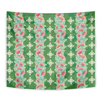 Hawaii Ohia Lehua Tapestry Tropical Vibes Green LT05 - Polynesian Pride