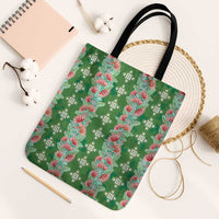 Hawaii Ohia Lehua Tote Bag Tropical Vibes Green LT05 Black Strap One Size Green - Polynesian Pride