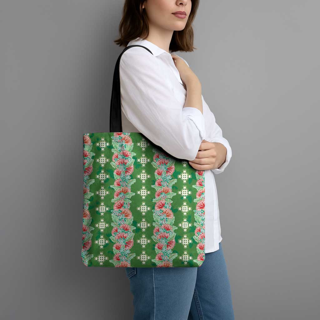 Hawaii Ohia Lehua Tote Bag Tropical Vibes Green LT05 - Polynesian Pride