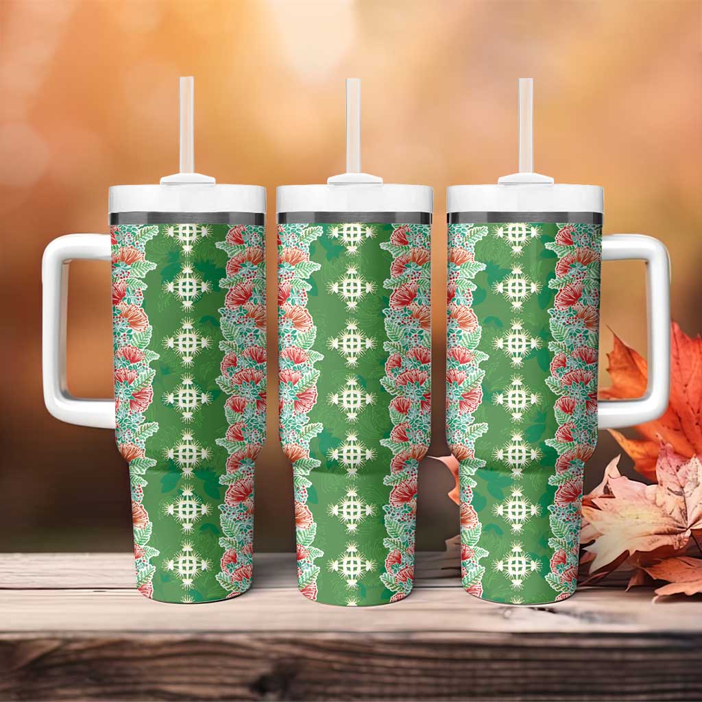 Hawaii Ohia Lehua Tumbler With Handle Tropical Vibes Green LT05 - Polynesian Pride
