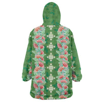 Hawaii Ohia Lehua Wearable Blanket Hoodie Tropical Vibes Green LT05 - Polynesian Pride