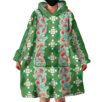 Hawaii Ohia Lehua Wearable Blanket Hoodie Tropical Vibes Green LT05 - Polynesian Pride