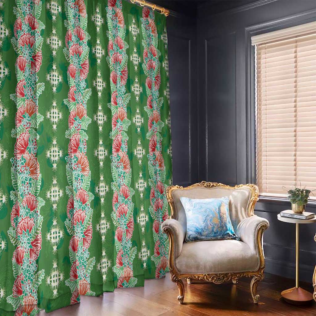 Hawaii Ohia Lehua Window Curtain Tropical Vibes Green LT05 - Polynesian Pride