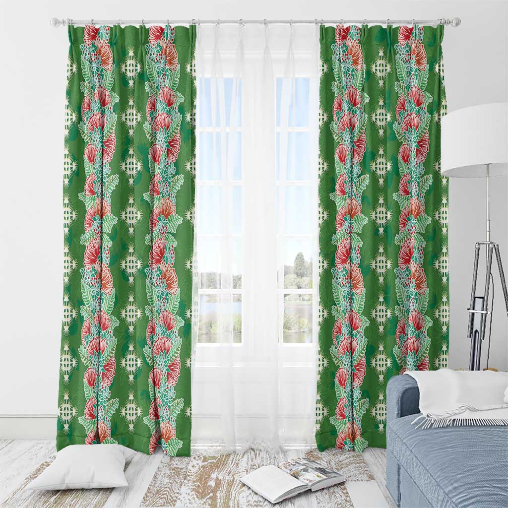 Hawaii Ohia Lehua Window Curtain Tropical Vibes Green LT05 - Polynesian Pride