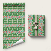 Hawaii Ohia Lehua Wrapping Paper Tropical Vibes Green