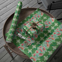 Hawaii Ohia Lehua Wrapping Paper Tropical Vibes Green