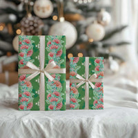 Hawaii Ohia Lehua Wrapping Paper Tropical Vibes Green