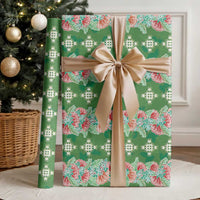 Hawaii Ohia Lehua Wrapping Paper Tropical Vibes Green