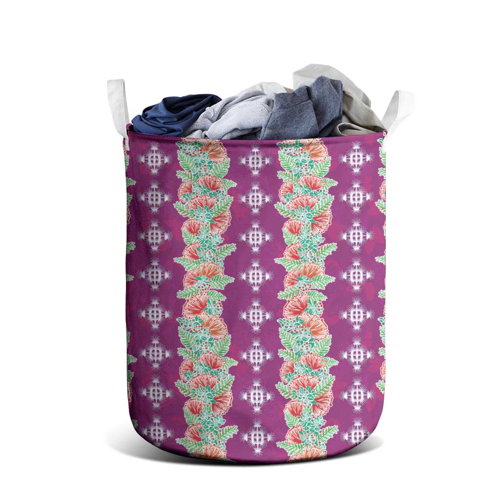 Hawaii Ohia Lehua Laundry Basket Tropical Vibes Fuchsia LT05 - Polynesian Pride