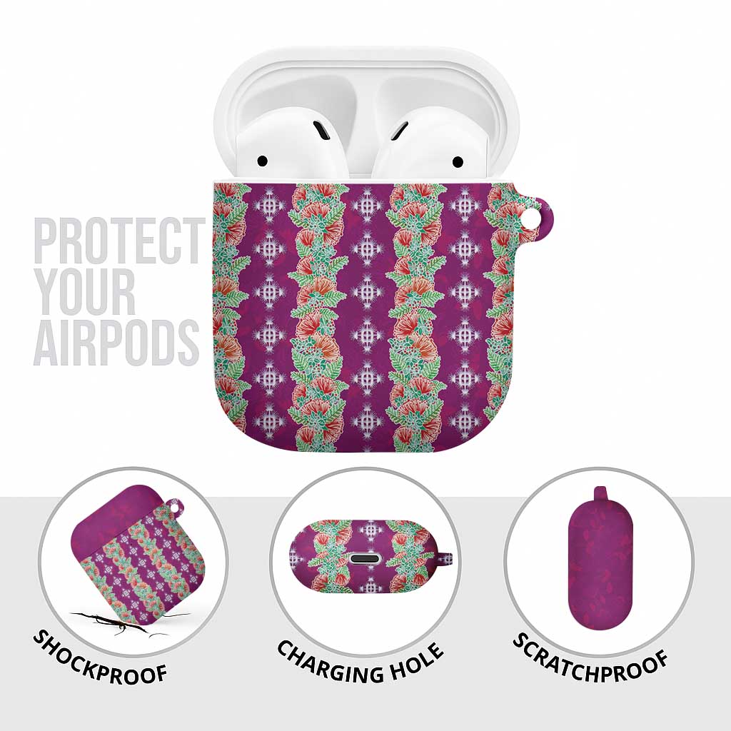 Hawaii Ohia Lehua AirPods Case Tropical Vibes Fuchsia LT05 - Polynesian Pride