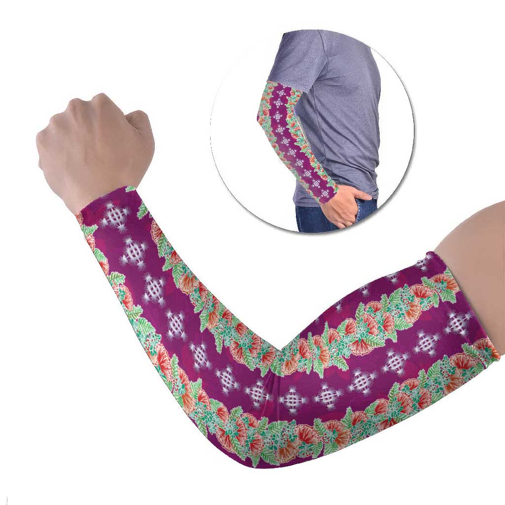Hawaii Ohia Lehua Arm Sleeves Tropical Vibes Fuchsia LT05 Set of 2 Fuchsia - Polynesian Pride