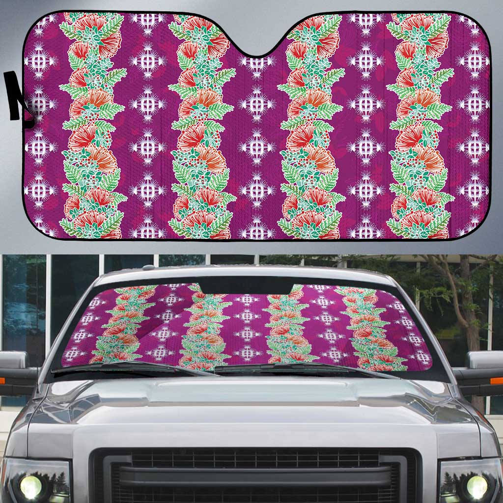 Hawaii Ohia Lehua Auto Sun Shade Tropical Vibes Fuchsia LT05 Fuchsia - Polynesian Pride