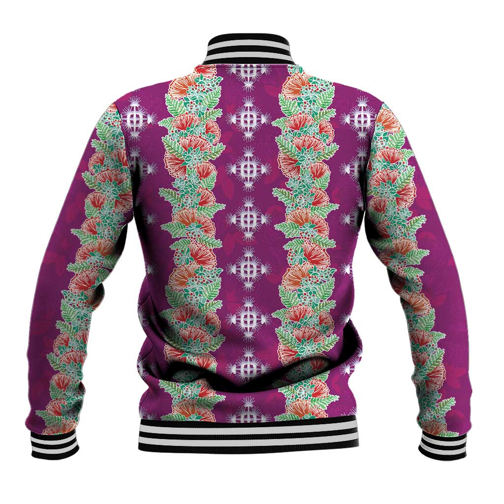 Hawaii Ohia Lehua Baseball Jacket Tropical Vibes Fuchsia LT05 - Polynesian Pride