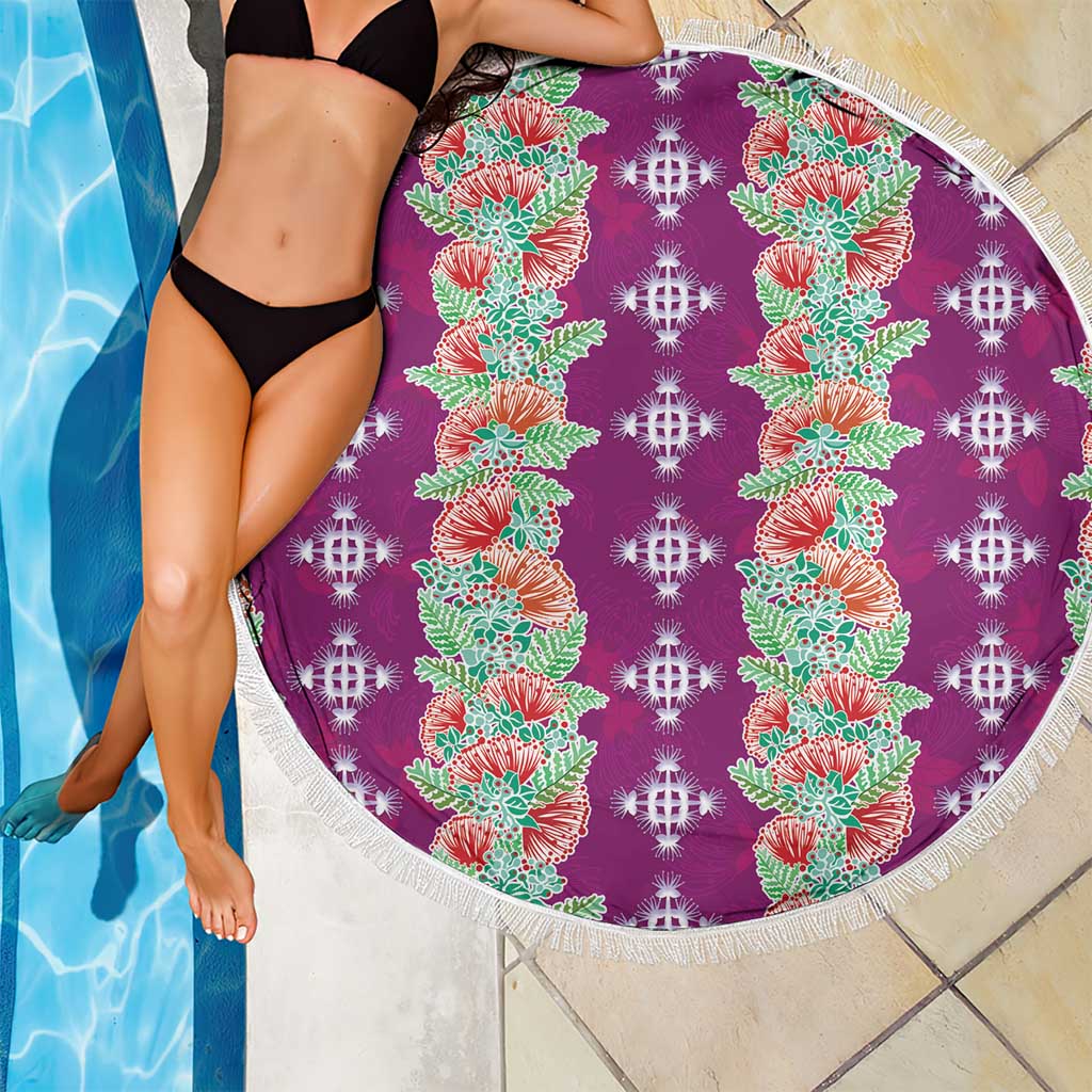 Hawaii Ohia Lehua Beach Blanket Tropical Vibes Fuchsia LT05 - Polynesian Pride