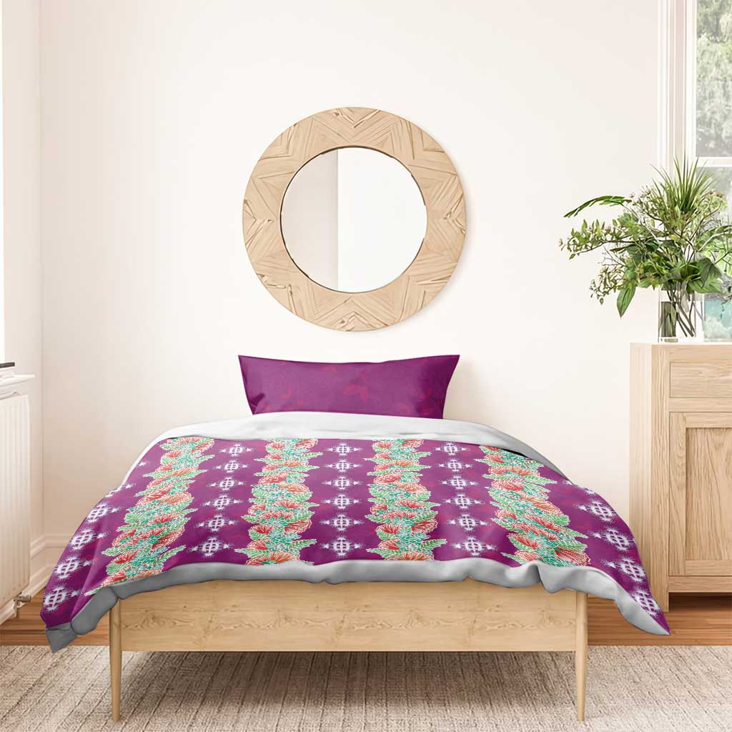 Hawaii Ohia Lehua Bedding Set Tropical Vibes Fuchsia LT05 - Polynesian Pride