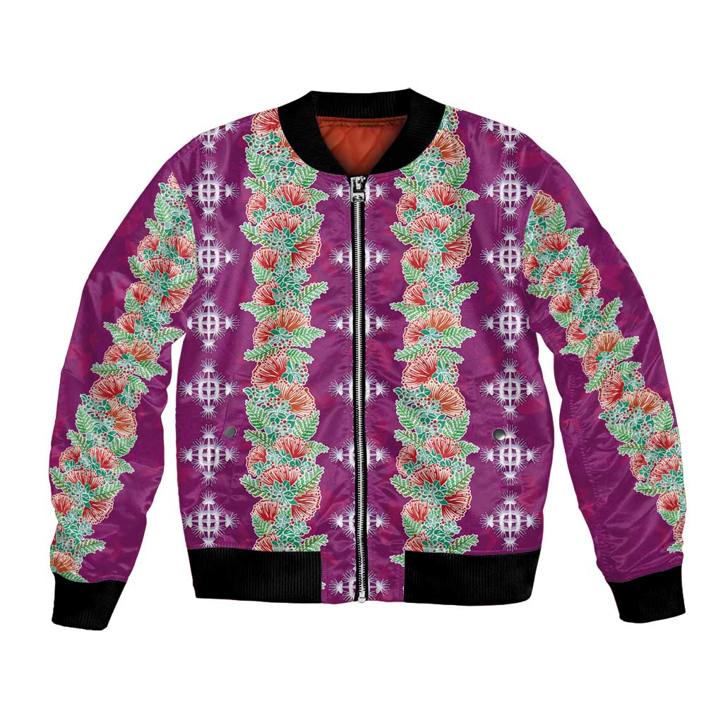 Hawaii Ohia Lehua Bomber Jacket Tropical Vibes Fuchsia LT05 Unisex Fuchsia - Polynesian Pride