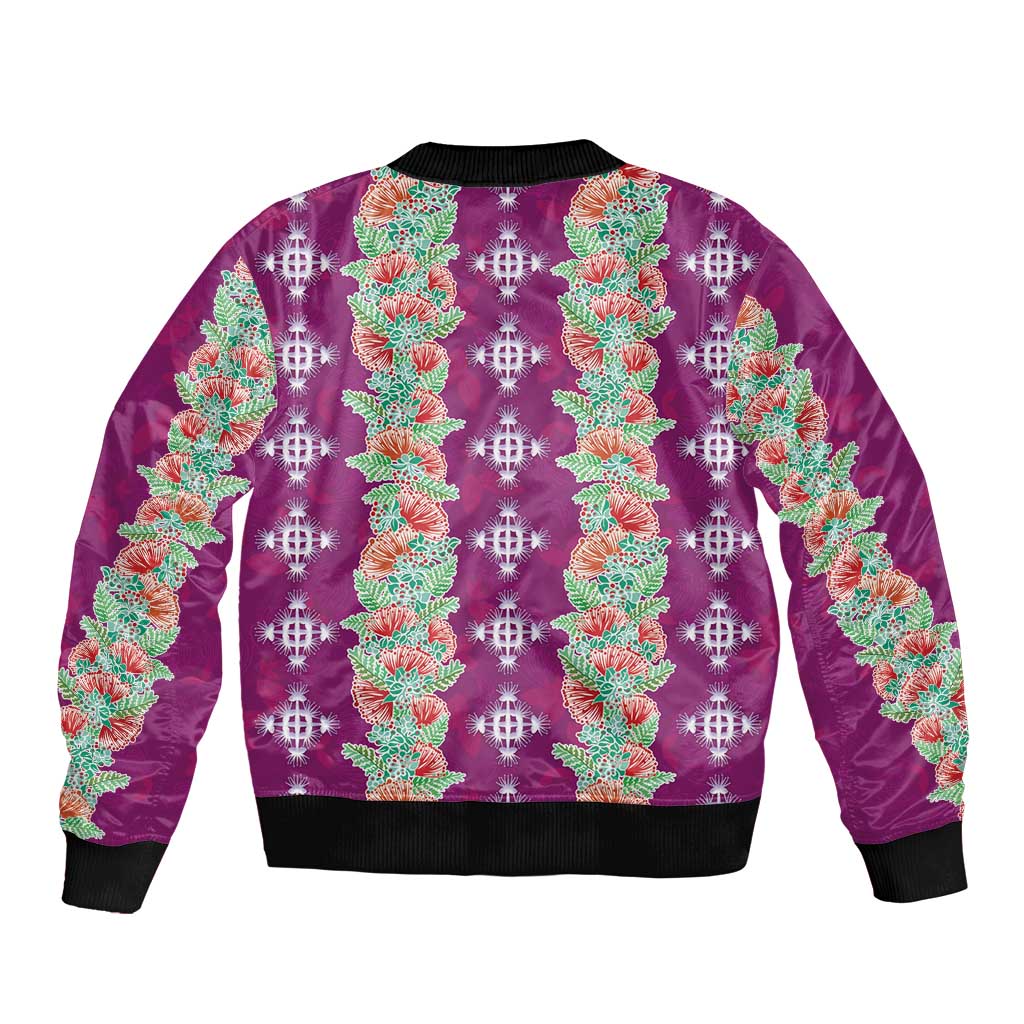 Hawaii Ohia Lehua Bomber Jacket Tropical Vibes Fuchsia LT05 - Polynesian Pride