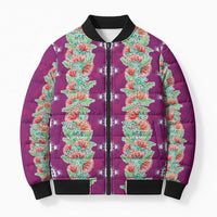 Hawaii Ohia Lehua Bomber Puffer Jacket Tropical Vibes Fuchsia LT05 Unisex Fuchsia - Polynesian Pride