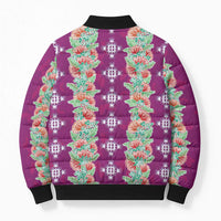 Hawaii Ohia Lehua Bomber Puffer Jacket Tropical Vibes Fuchsia LT05 - Polynesian Pride
