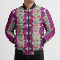 Hawaii Ohia Lehua Bomber Puffer Jacket Tropical Vibes Fuchsia LT05 - Polynesian Pride